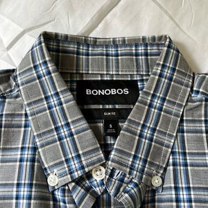 Bonobos Everyday Shirt in SM, Slim, Reg. Grey blue checkered